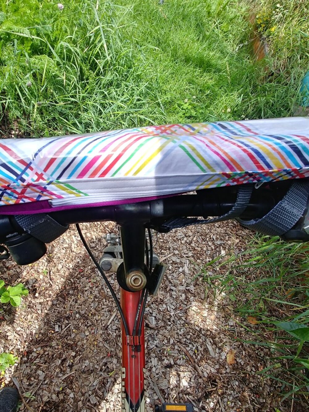 Handlebar Bag in Rainbow Stripes - Picture 2 of 7